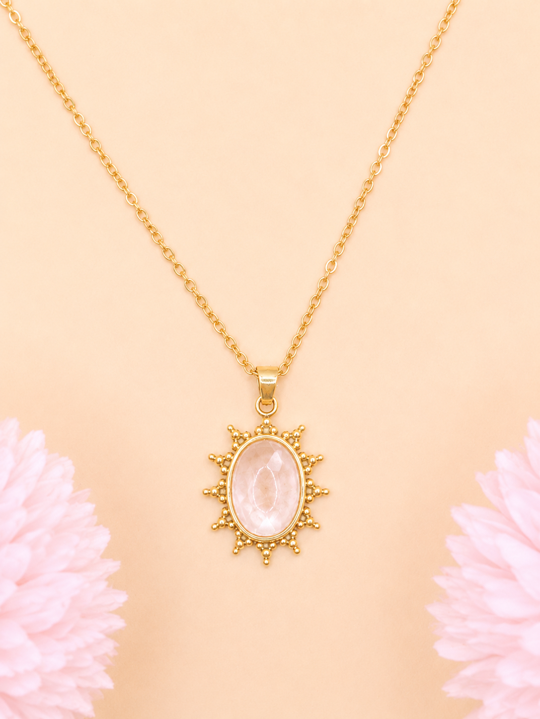 Collier Soline Quartz Rose | Douceur & Harmonie