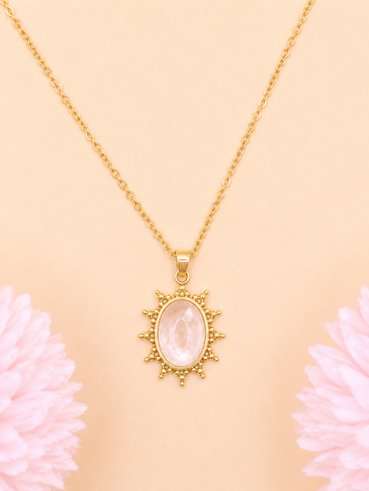 Collier Soline Quartz Rose | Douceur & Harmonie
