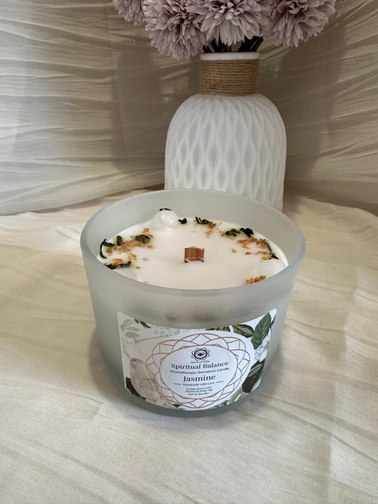 Bougie Équilibre Spirituel – Cristal de Roche & Jasmin | Green Tree