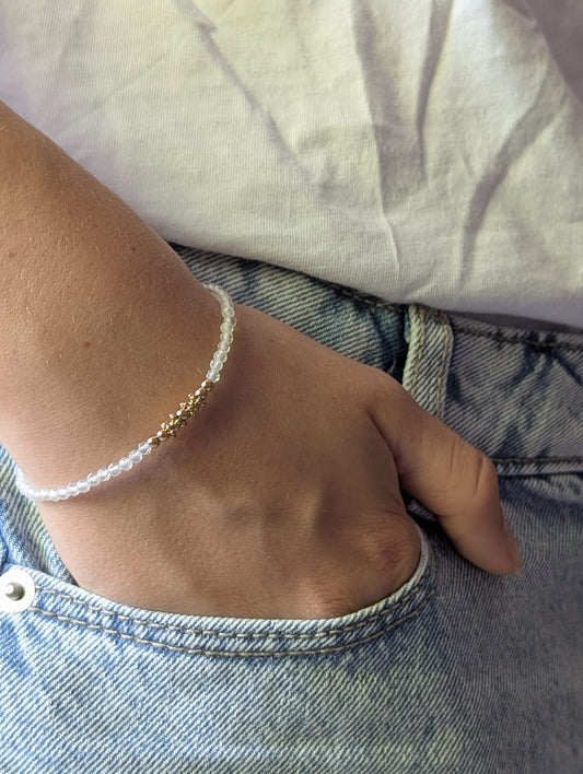 Bracelet Aléa doré Cristal de Roche | Clarté & Harmonie