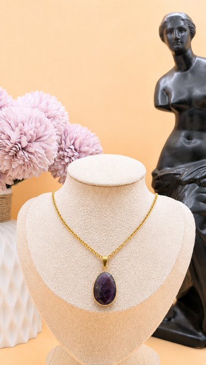 Collier Ovale Améthyste | Sérénité & Clarté