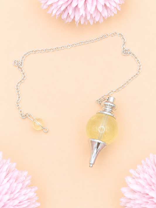 Pendule Sphère Citrine | Confiance & Abondance