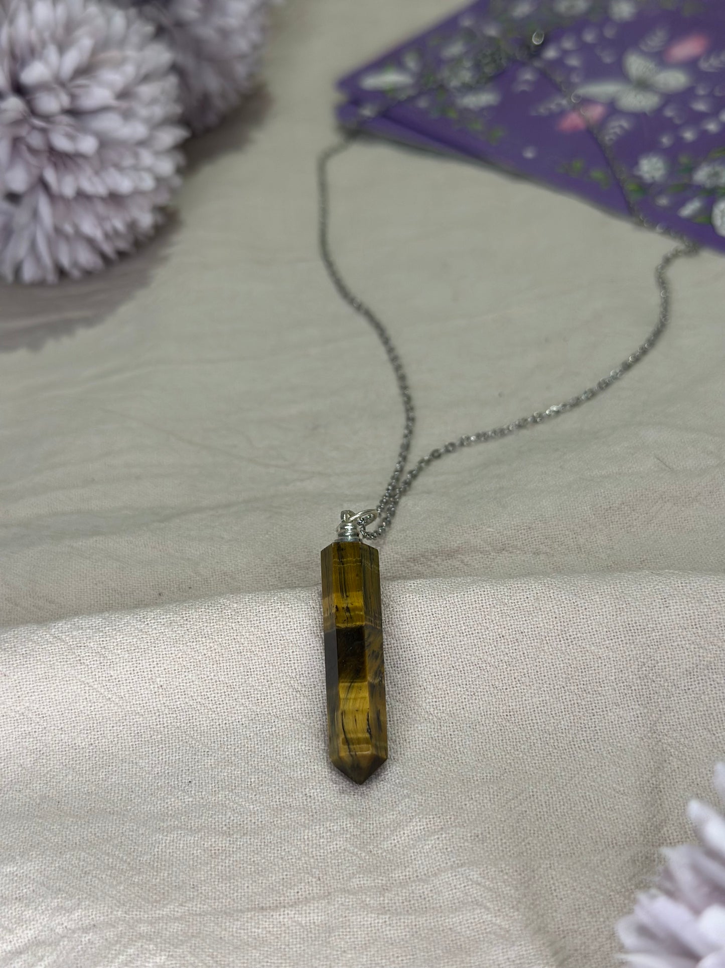 Collier Pendule Œil de Tigre | Courage & Protection - DENILYA