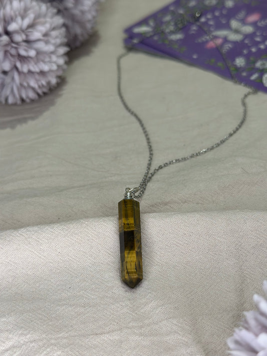 Collier Pendule Œil de Tigre | Courage & Protection - DENILYA