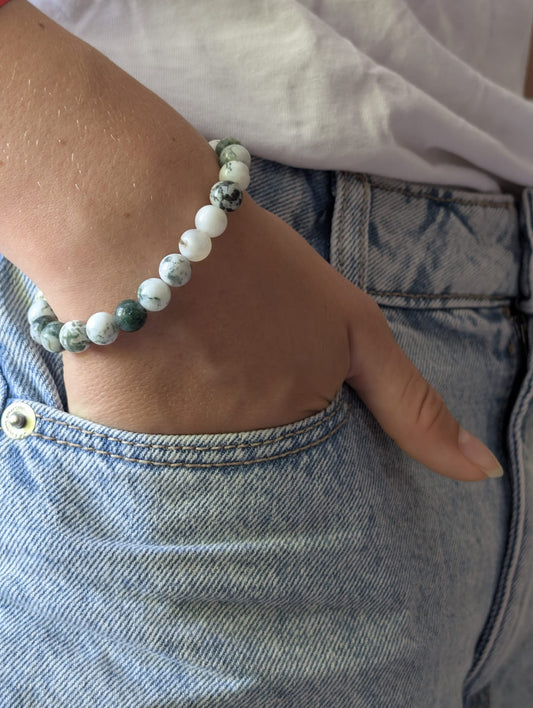 Bracelet Agate Mousse | Équilibre & Renouveau