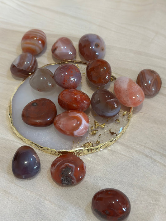 Pierre Roulée Agate Rouge - Ancrage & Assurance | 20 à 30 mm