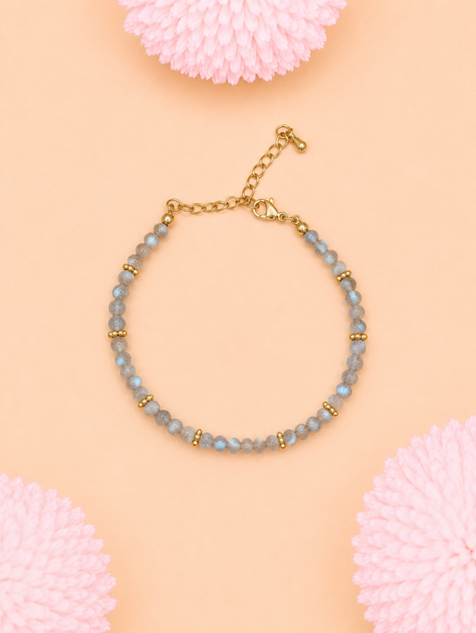 Bracelet Halo doré Labradorite | Protection & Intuition