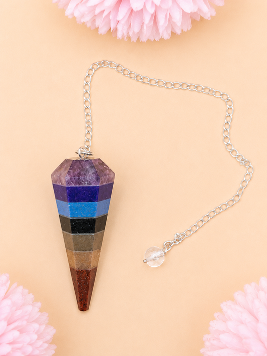 Pendule Hexagonal 7 Chakras | Équilibre & Guidance