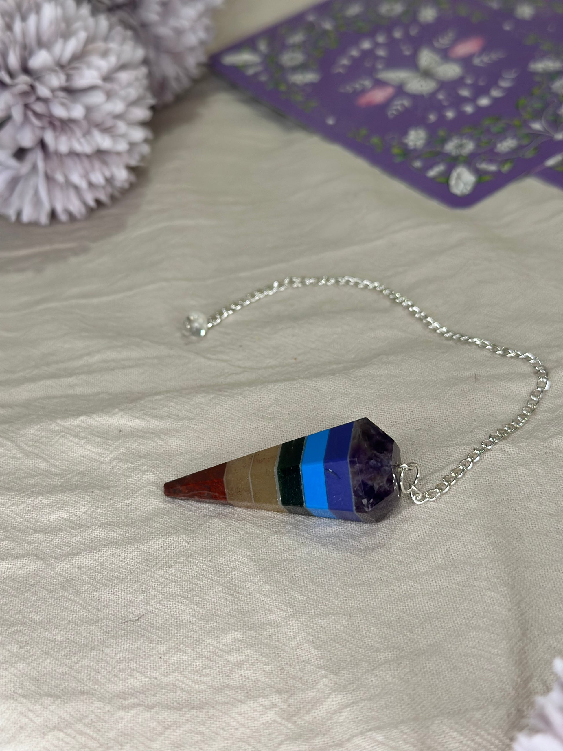 Pendule Hexagonal 7 Chakras | Équilibre & Guidance - DENILYA