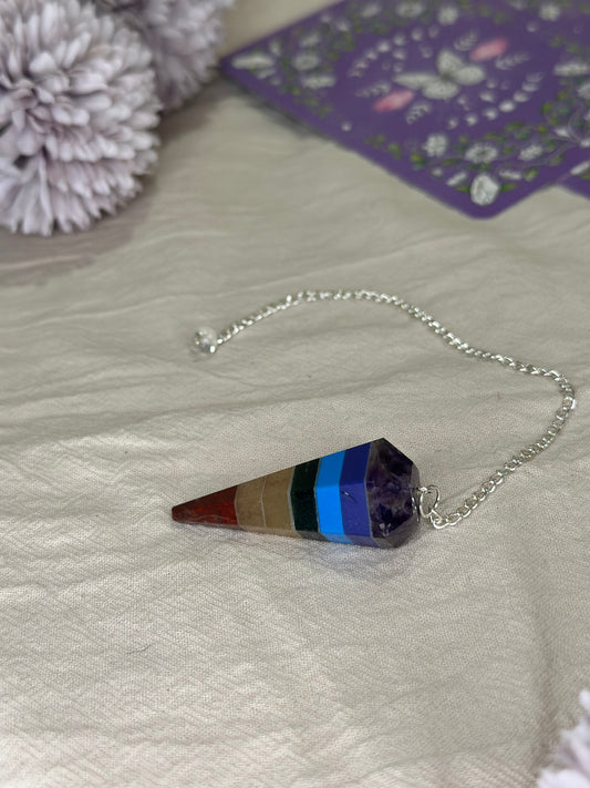 Pendule Hexagonal 7 Chakras | Équilibre & Guidance - DENILYA