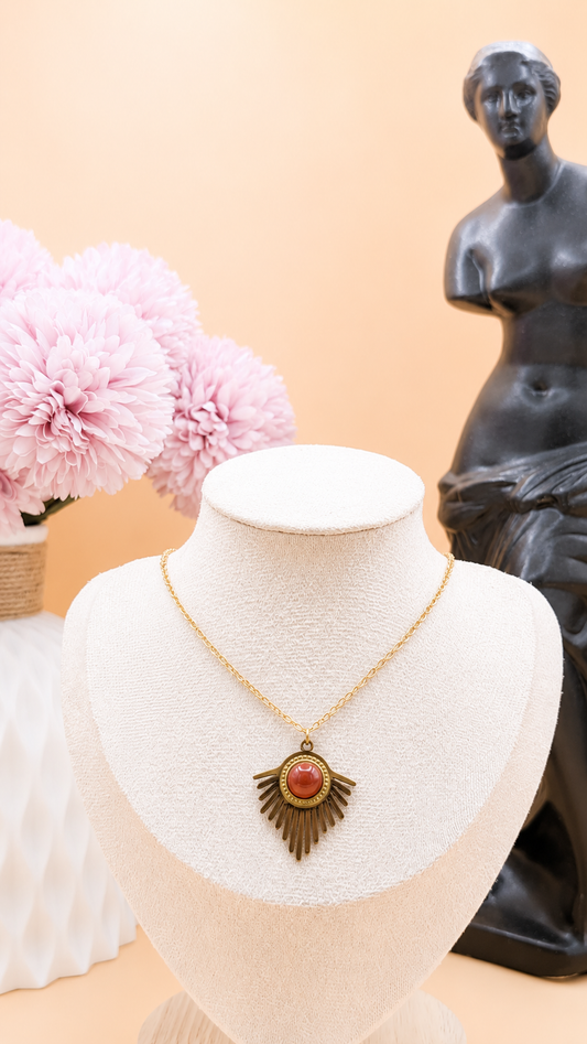 Collier Néphra Jaspe Rouge | Vitalité & Ancrage