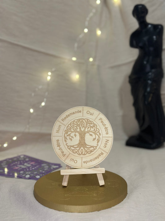 Support Divinatoire | Plaque Bois Radiesthésie Arbre de Vie