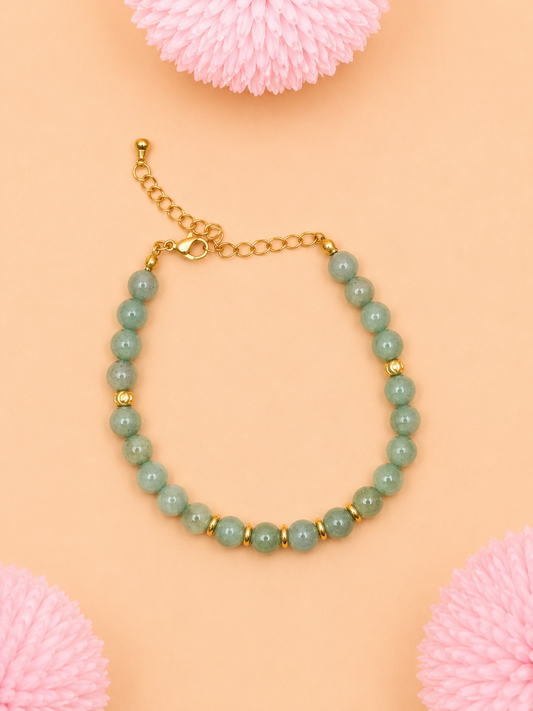 Bracelet Eira doré Aventurine Verte | Harmonie & Énergie