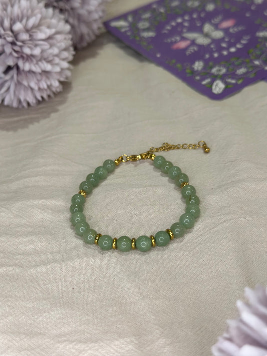 Bracelet Eira doré Aventurine Verte | Harmonie & Énergie