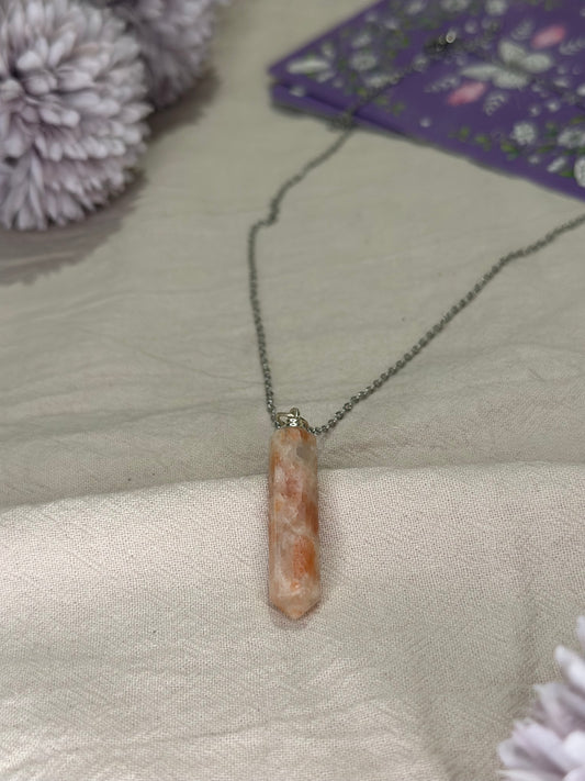 Collier Pendule Pierre de Soleil | Énergie & Confiance - DENILYA