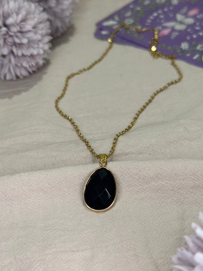 Collier Ovale Obsidienne Noire | Protection & Ancrage