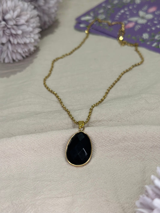Collier Ovale Obsidienne Noire | Protection & Ancrage