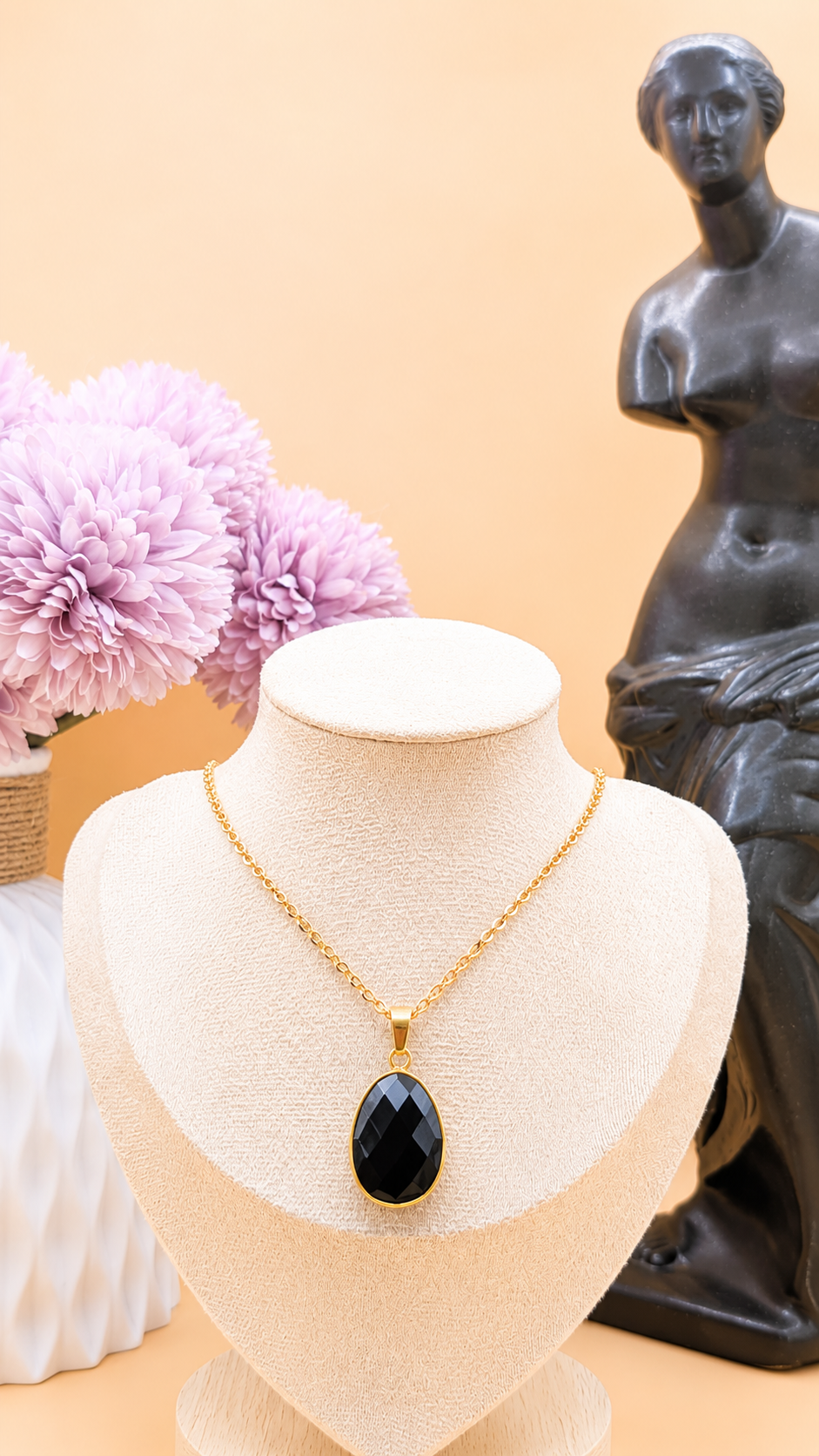 Collier Ovale Obsidienne Noire | Protection & Ancrage