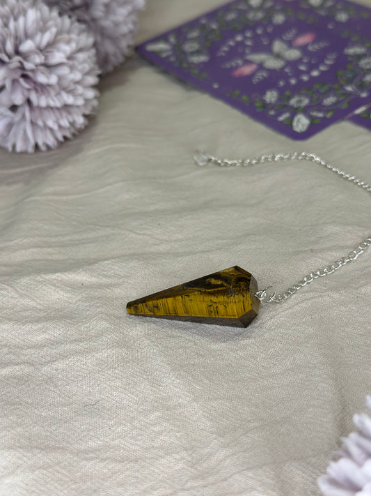 Pendule Hexagonal Œil de Tigre | Protection & Clarté - DENILYA