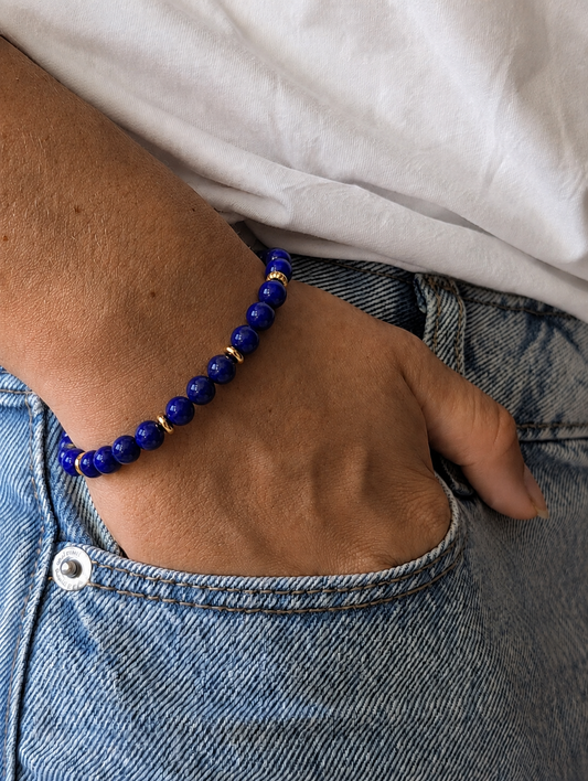 Bracelet Eira doré Lapis Lazuli | Sagesse & Expression