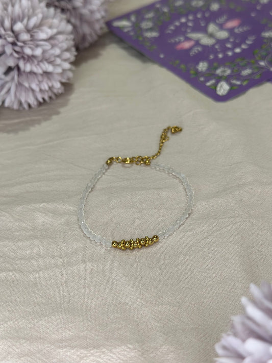 Bracelet Aléa doré Cristal de Roche | Clarté & Harmonie