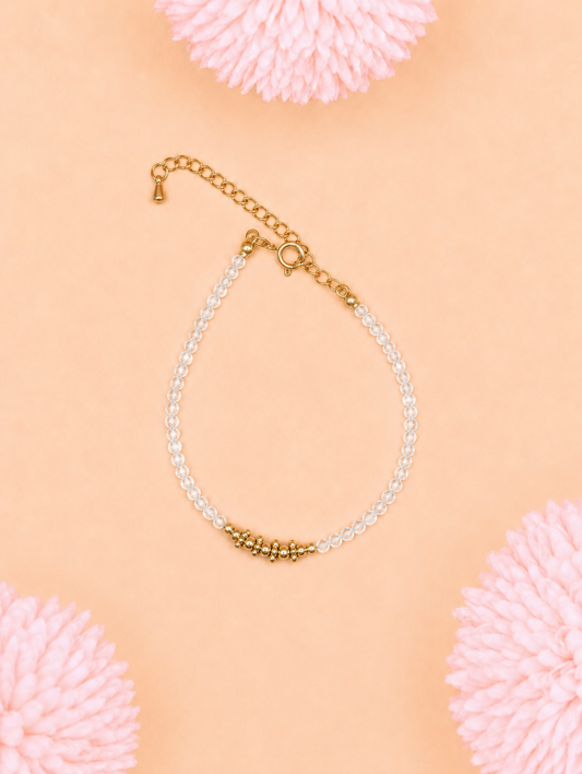 Bracelet Aléa doré Cristal de Roche | Clarté & Harmonie