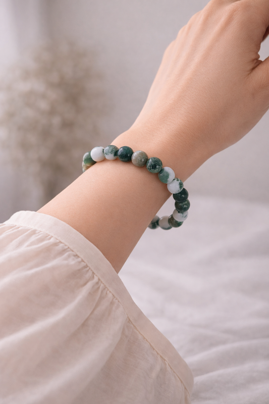 Bracelet Agate Mousse – Équilibre & Harmonie